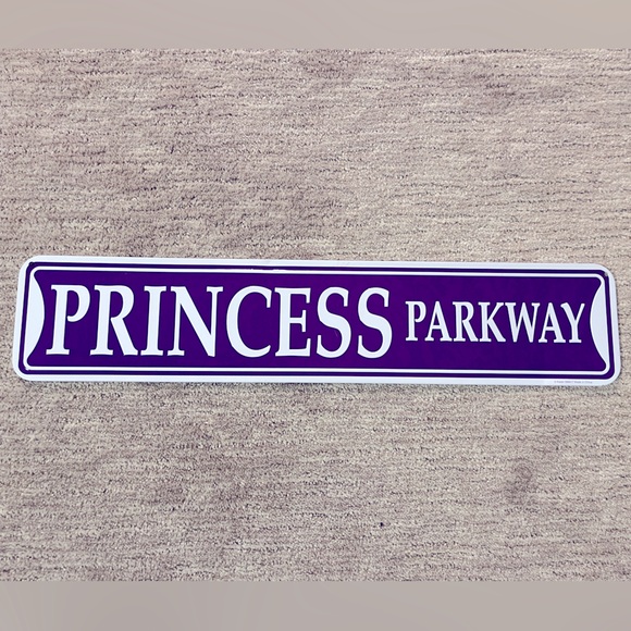 Princess Parkway Metal Sign 24” x 5” purple and white - Picture 1 of 2